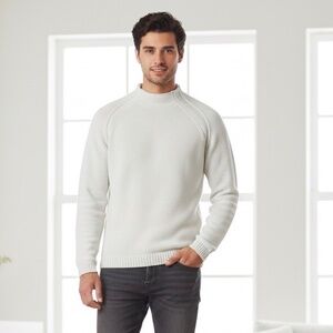 Men's MALAGRIDA sweater with a stand-up collar, Navajo color, size L